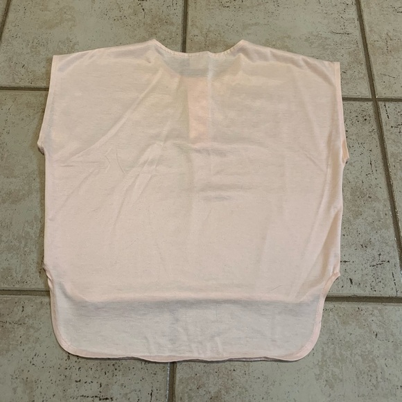 Ice Pink High-Low Cap Sleeve Henley Top - Size M/L - Picture 4 of 5